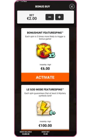 Le Zeus Bonus